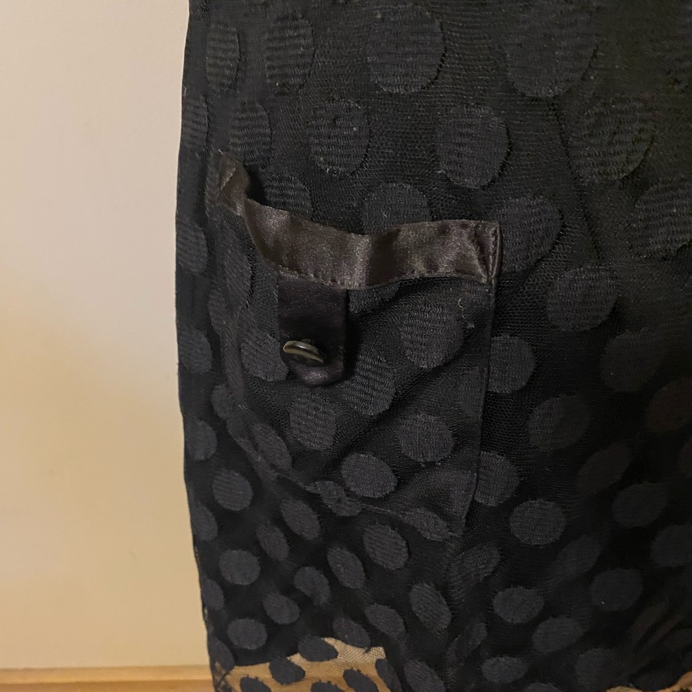 En Focus Studio Black Polka Dot Sheer Overlay Dress with Pockets Size 6 - Picture 5 of 6